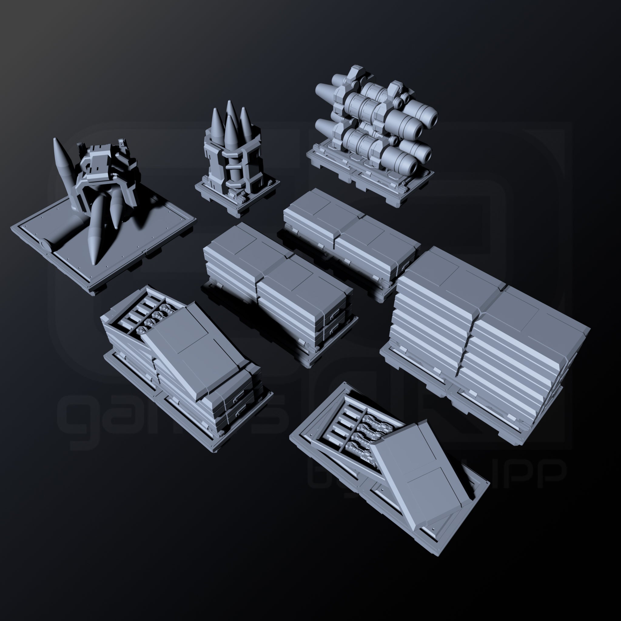 MTV Military Cargo Set · Gridforge · STL Files
